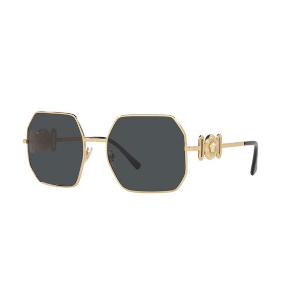 NEW VERSACE VE2248 100287 Irregular Sunglasses - Gold Frame, Dark Grey Lenses